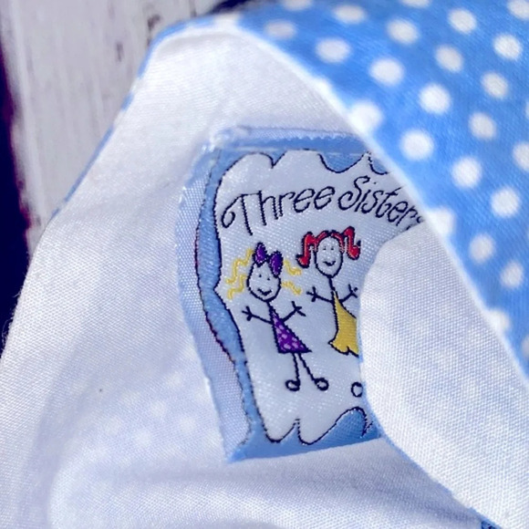 Three Sisters blue checkered embroidered dress size 6 months - Picture 3 of 5